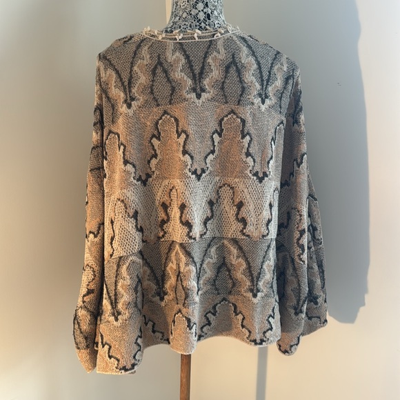 Free People Tan and Black Open Front Butterfly Kimono - Picture 6 of 12